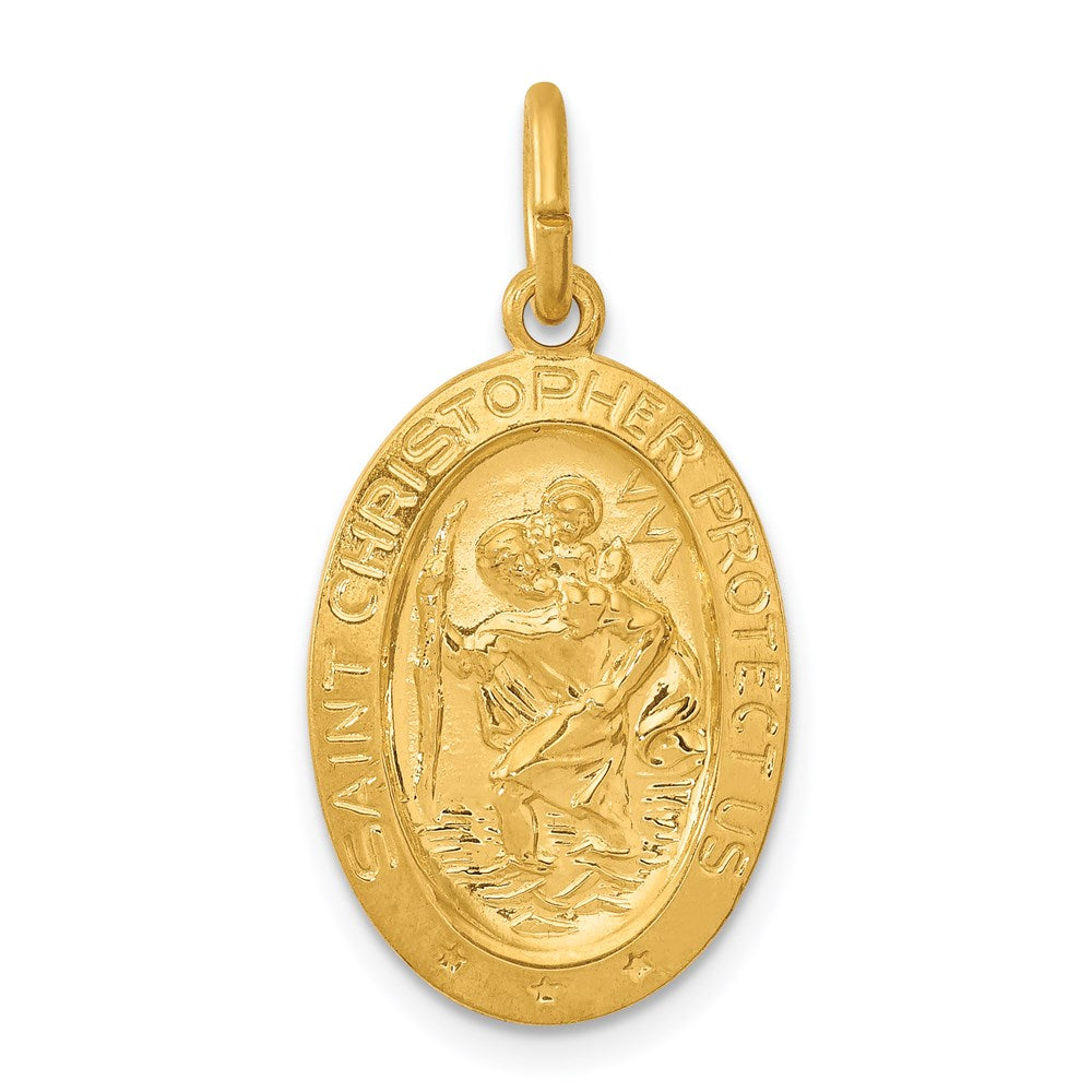 Extel Large 24k Gold-plated Saint Christopher Medal Charm