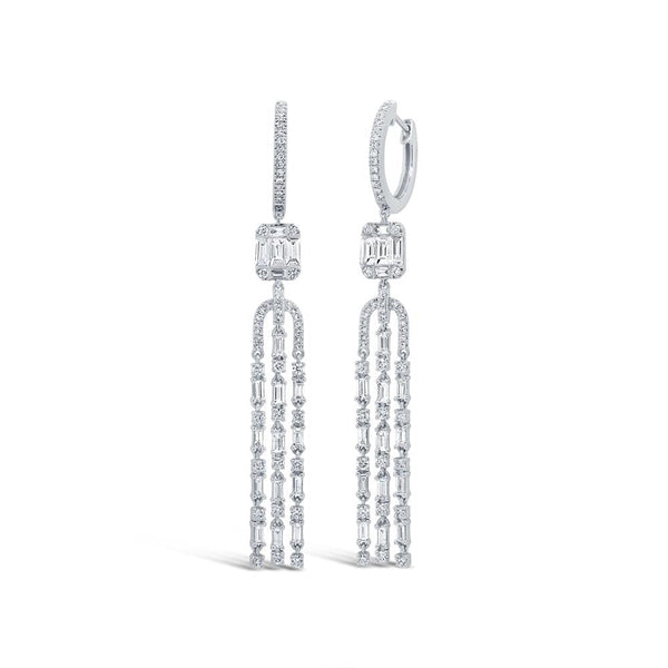 1.86CT DIAMOND BAGUETTE EARRING