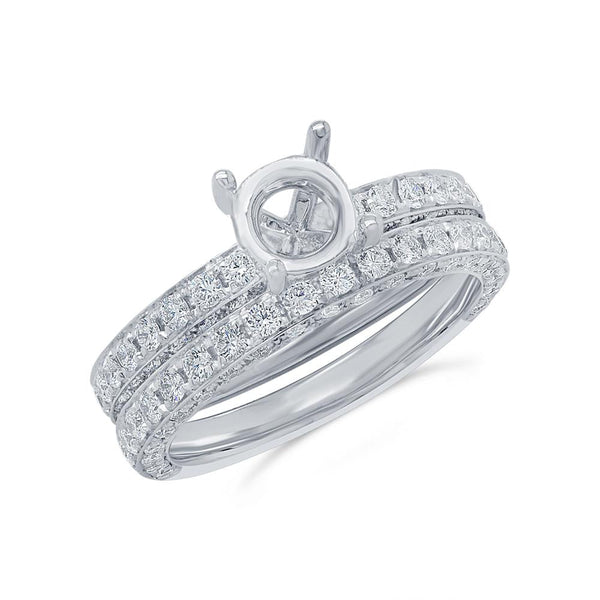 1.56CT DIAMOND SEMI-MOUNT RING 2-PC FOR 1.00CT-CTR