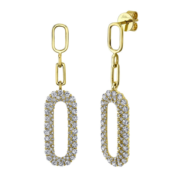 1.90CT DIAMOND PAPER CLIP LINK EARRING