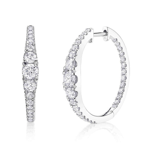 1.53CT DIAMOND HOOP EARRING