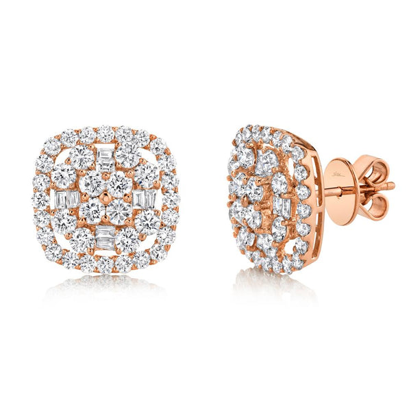 1.95CT DIAMOND BAGUETTE STUD EARRING