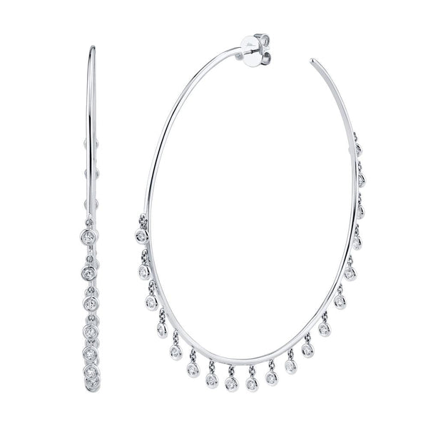 1.52CT DIAMOND SHAKER HOOP EARRING