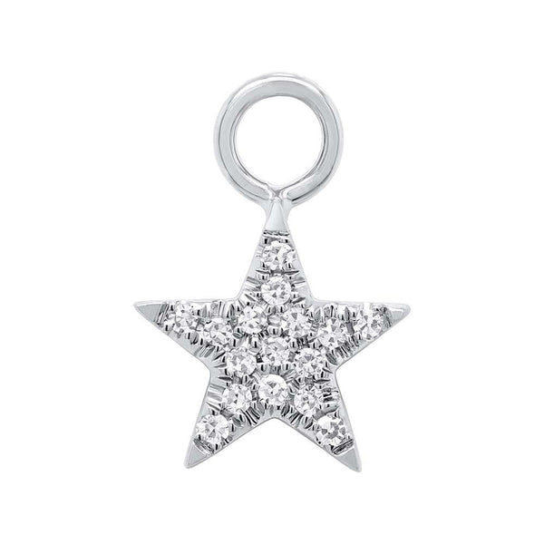 Shy Creation 0.04Ct Diamond Pave Star Hoop Charm SC55006847