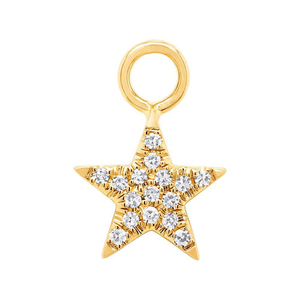 Shy Creation 0.04Ct Diamond Pave Star Hoop Charm SC55006848