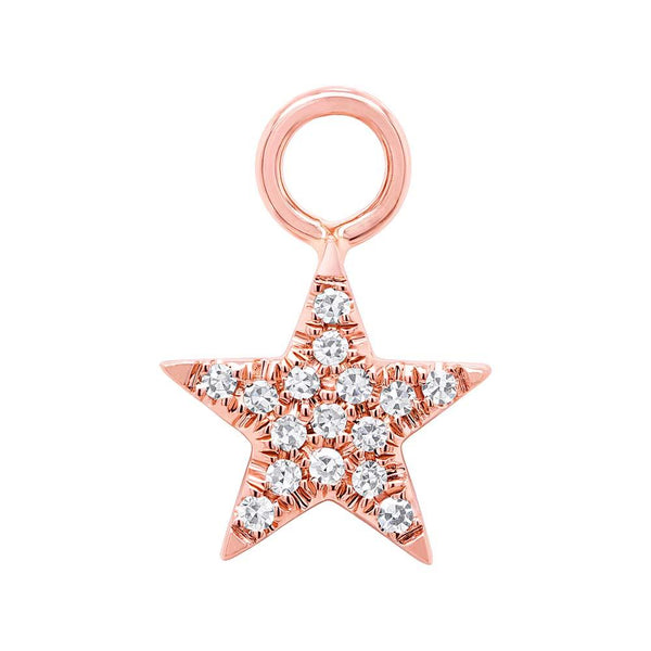 Shy Creation 0.04Ct Diamond Pave Star Hoop Charm SC55006849