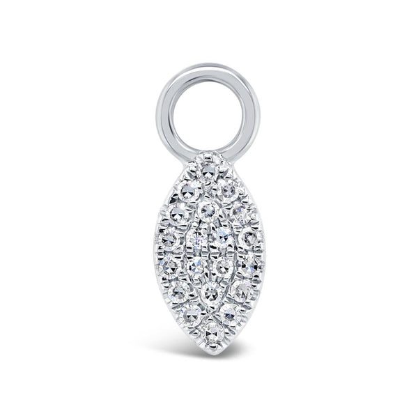 Shy Creation 0.04Ct Diamond Pave Leaf Hoop Charm SC55007813