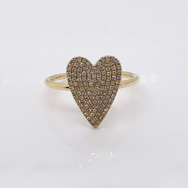 Shy Creation 0.26Ct Diamond Pave Heart Ring SC55009105V2