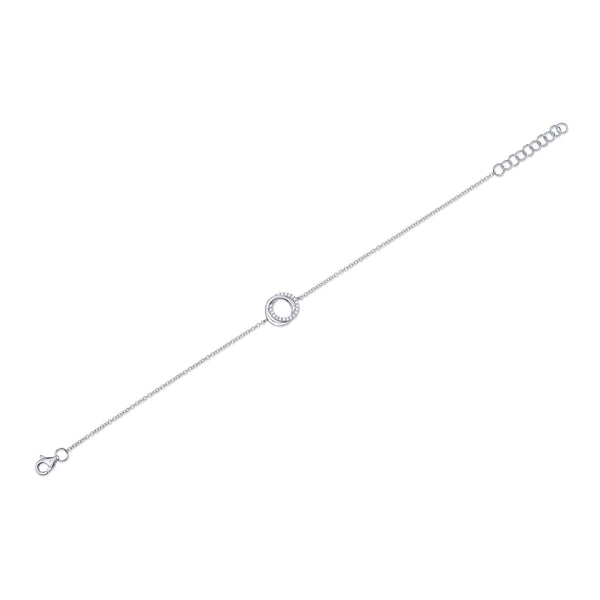 Shy Creation 0.07Ct Diamond Love Knot Circle Bracelet SC55012774