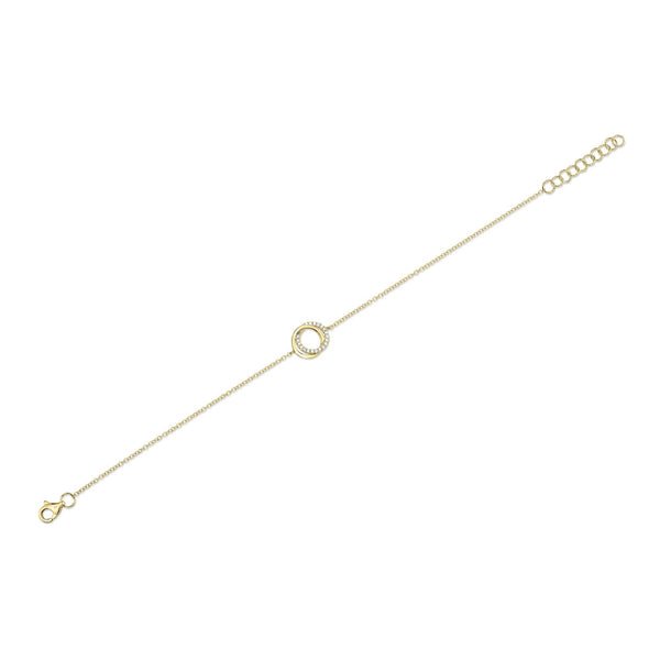 Shy Creation 0.07Ct Diamond Love Knot Circle Bracelet SC55012775