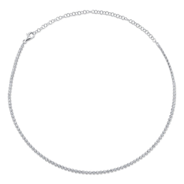 1.94CT DIAMOND CROWN SETTING TENNIS NECKLACE