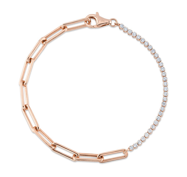 0.66CT DIAMOND PAPER CLIP LINK BRACELET