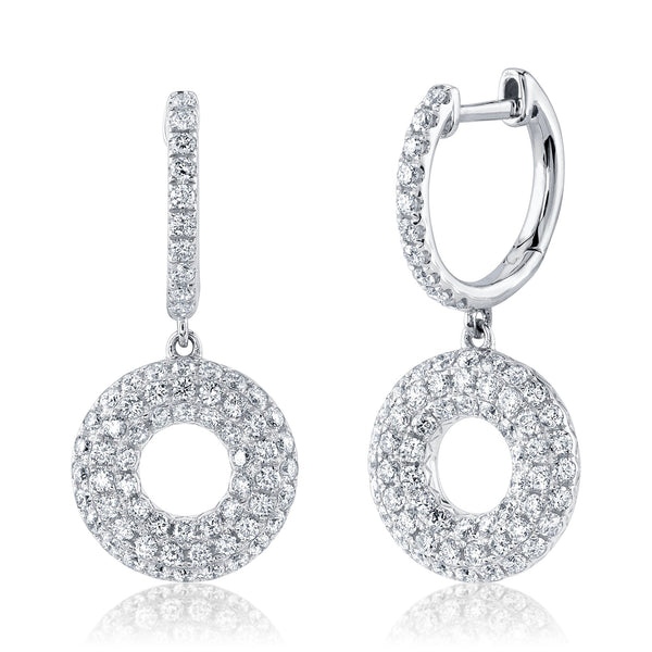 1.54CT DIAMOND PAVE CIRCLE EARRING