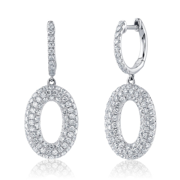 1.87CT DIAMOND PAVE OVAL EARRING