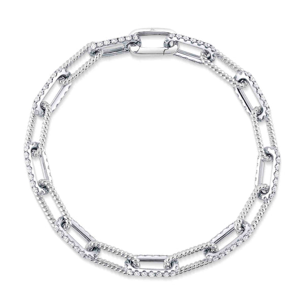 2.19CT DIAMOND PAPER CLIP LINK BRACELET
