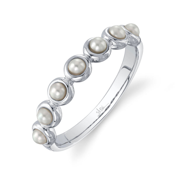 CULTURED PEARL BEZEL BAND
