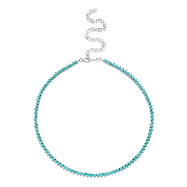 14.15CT COMPOSITE TURQUOISE TENNIS NECKLACE