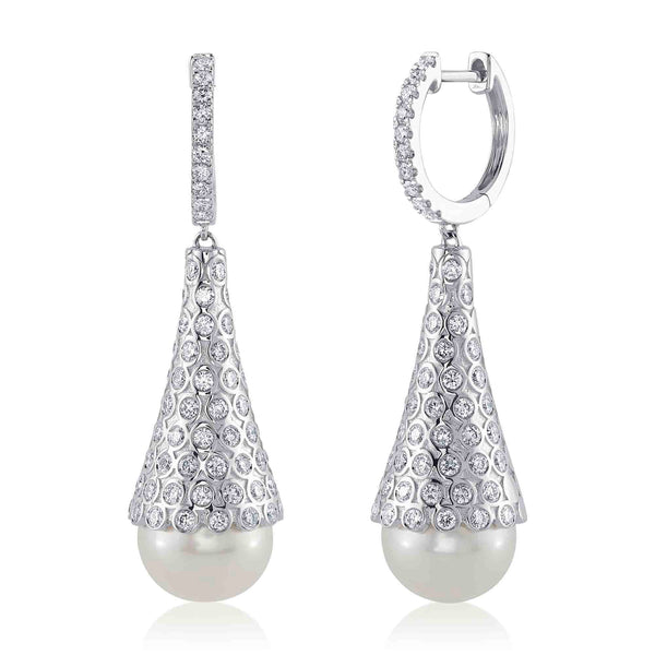 1.60CT DIAMOND & CULTURED PEARL EARRING