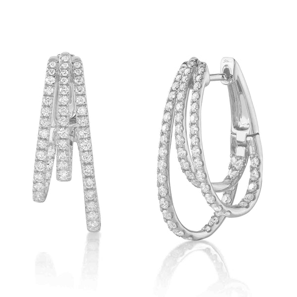 1.53CT DIAMOND OVAL HOOP EARRING