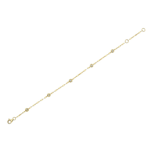 Shy Creation 0.10Ct 7" Diamonds By The Yard Sparkle Chain Bracelet SC55025787