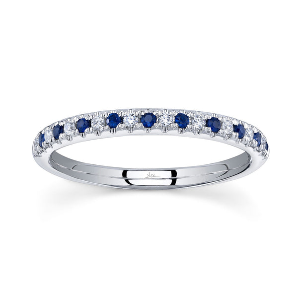 Shy Creation 0.10Ct Diamond & 0.10Ct Blue Sapphire Band SC55025934
