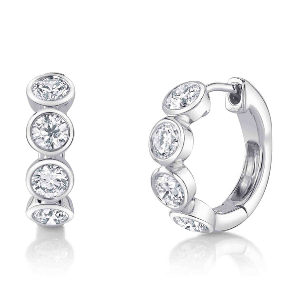 1.50CT DIAMOND BEZEL HUGGIE EARRING