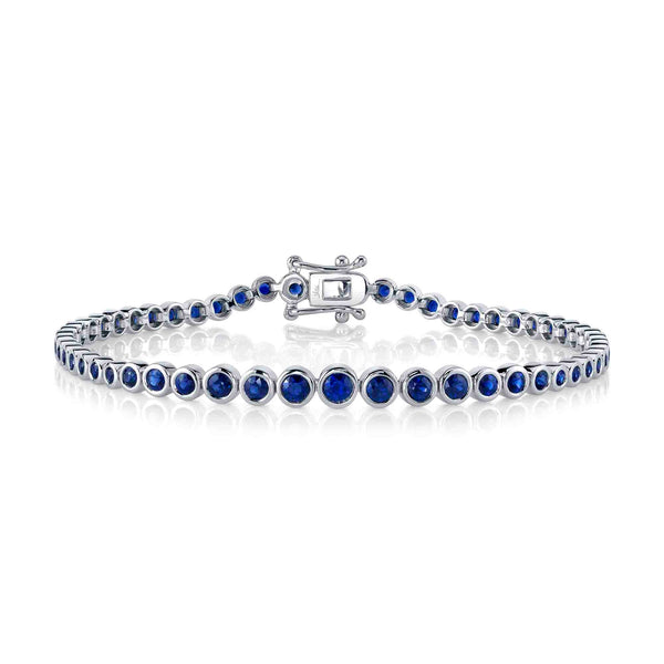 2.21CT BLUE SAPPHIRE BEZEL TENNIS BRACELET