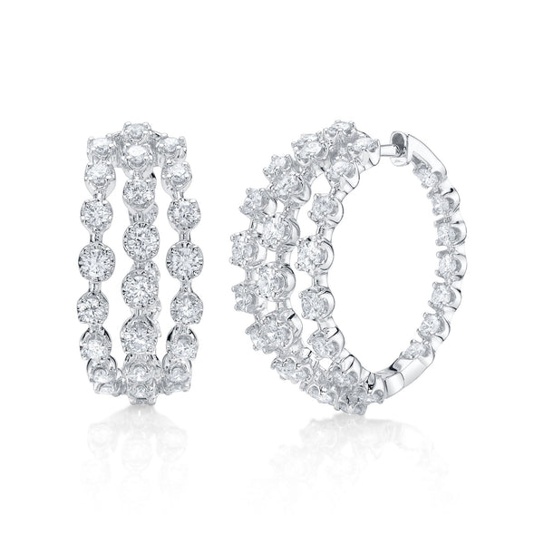 1.56CT DIAMOND CROWN SETTING HOOP EARRING