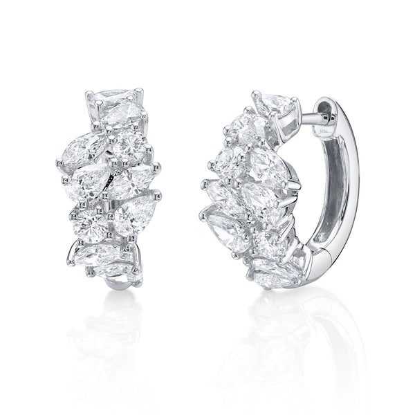 1.85CT DIAMOND MARQUISE PEAR ICY HOOP EARRING
