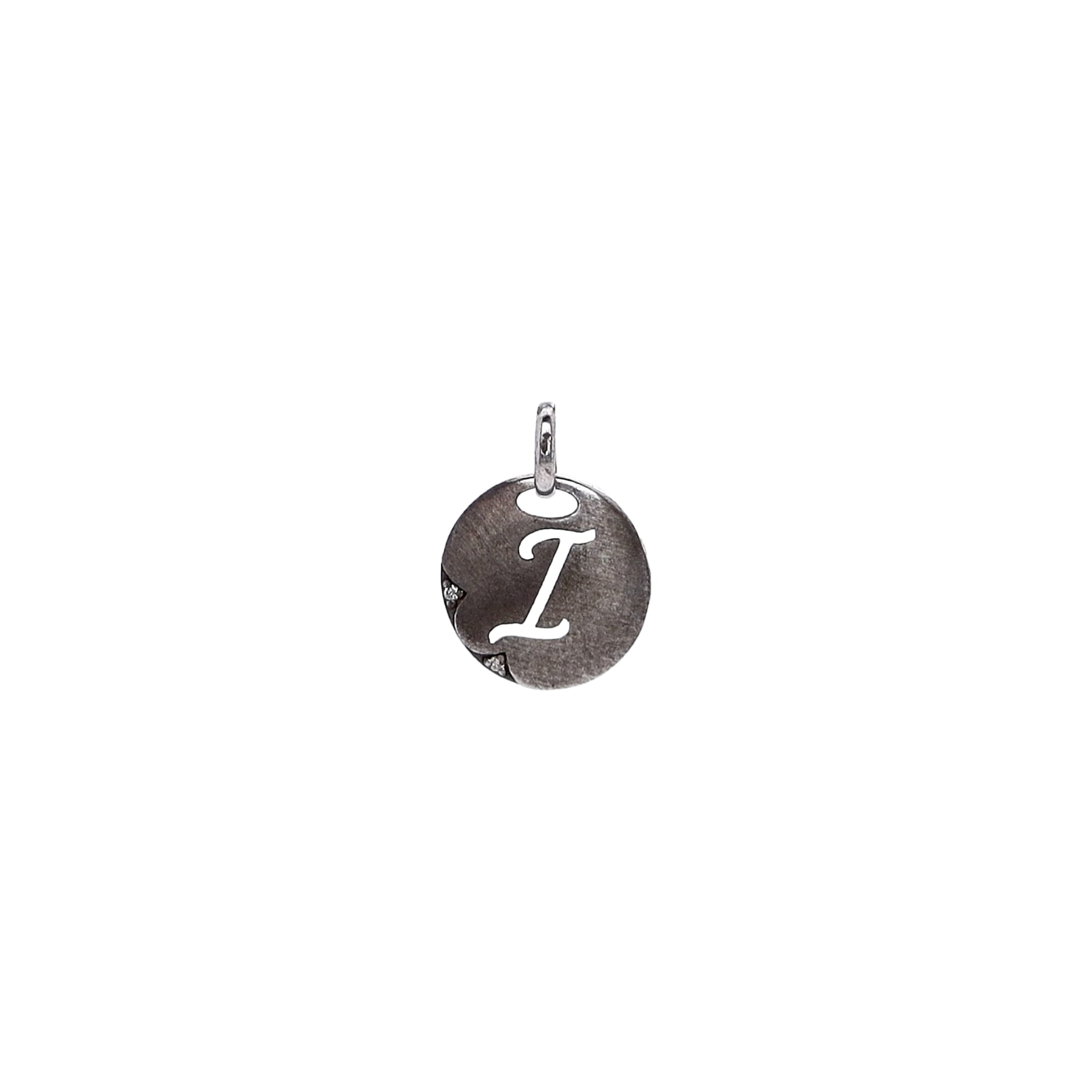 Tacori Sterling Silver Open Letter "I" Diamond Pendant