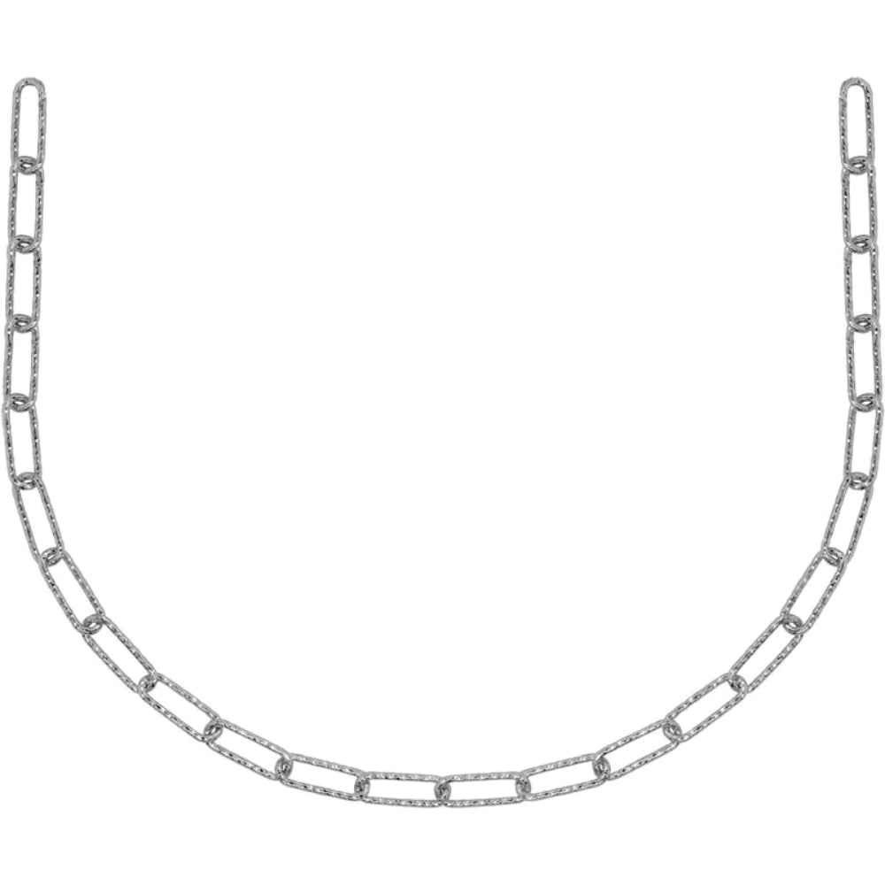 Sterling Silver Textured Paperclip Link Necklace