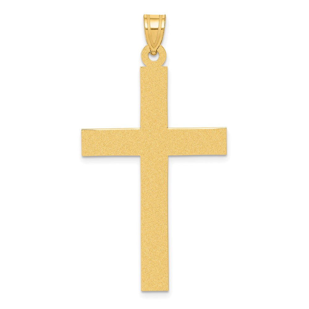 Extel Extra Large 14k Gold Sand Blasted Latin Cross Pendant