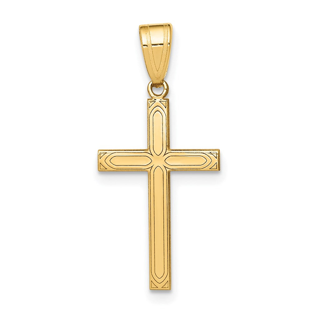 Extel Large 14k Gold Solid Latin Cross Pendant Made in USA