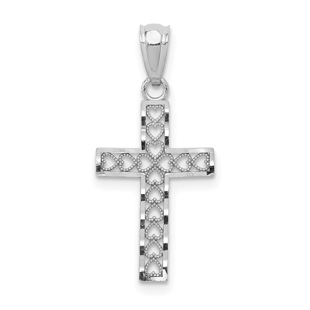 Extel Large 14k White Gold Cross Pendant Charm Made in USA