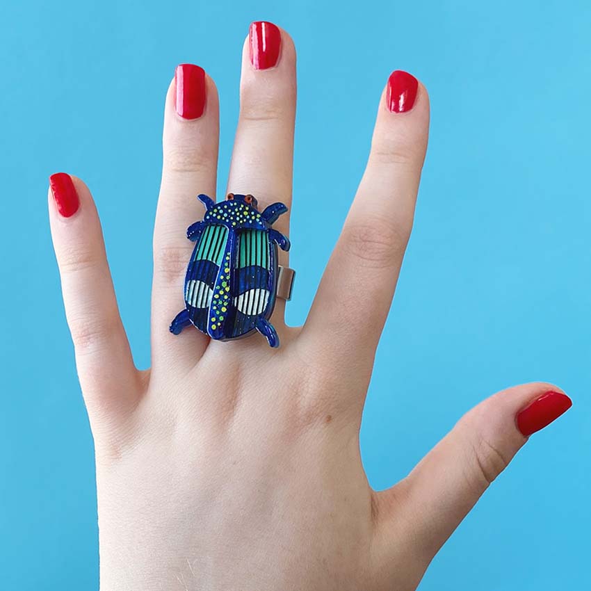 A Jewel Among Beetles Ring By Erstwilder X Jocelyn Proust