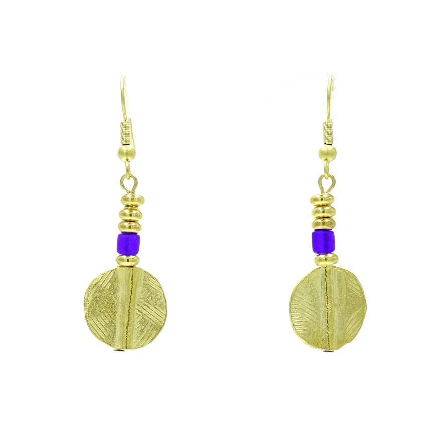 West African Akan Disc Earrings By Museum Reproductions
