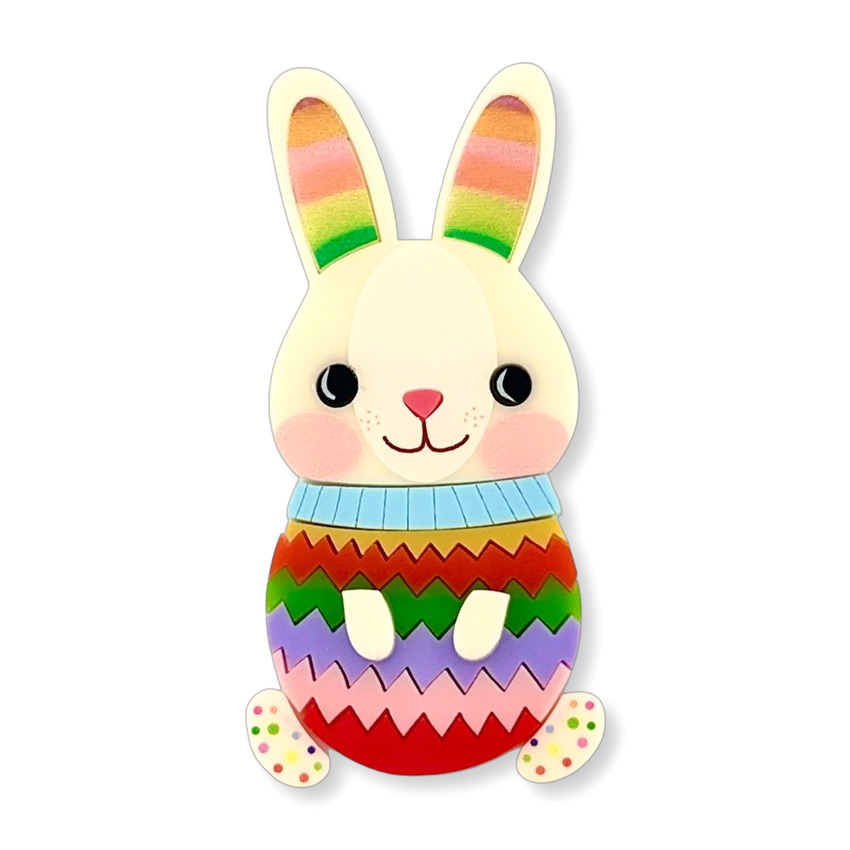 Alfred The Rainbow Bunny Brooch By Wintersheart