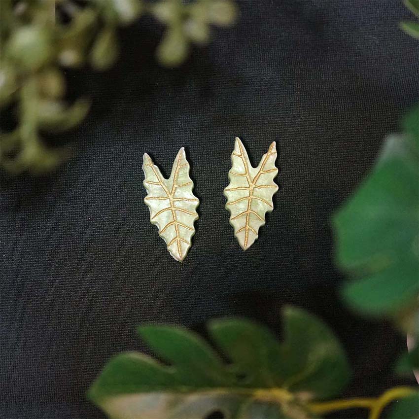Alocacia Stud Earrings By Lost Kiwi Designs