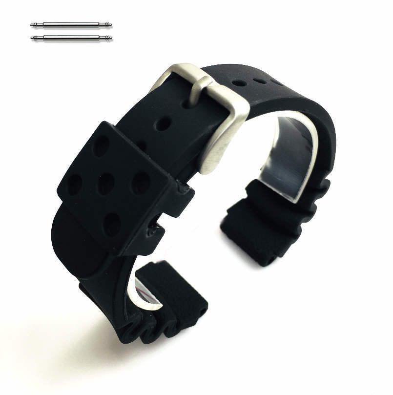 Armani Compatible Black Diver's Style Rubber Strap Replacement Watch Band #4501