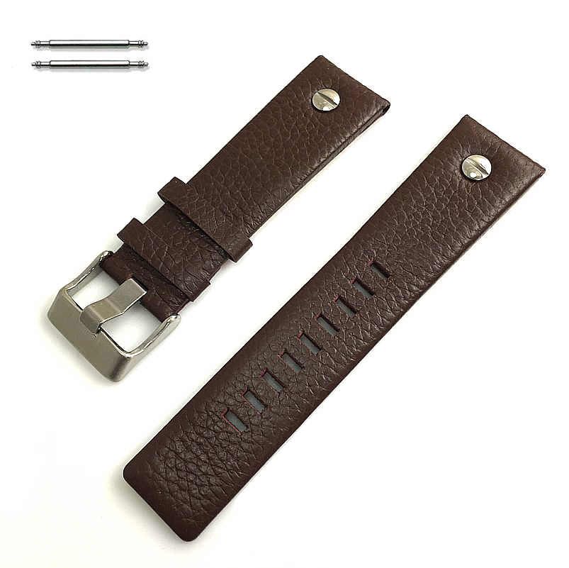 Armani Compatible Brown Leather Strap Replacement Watch Band Silver Buckle #1532