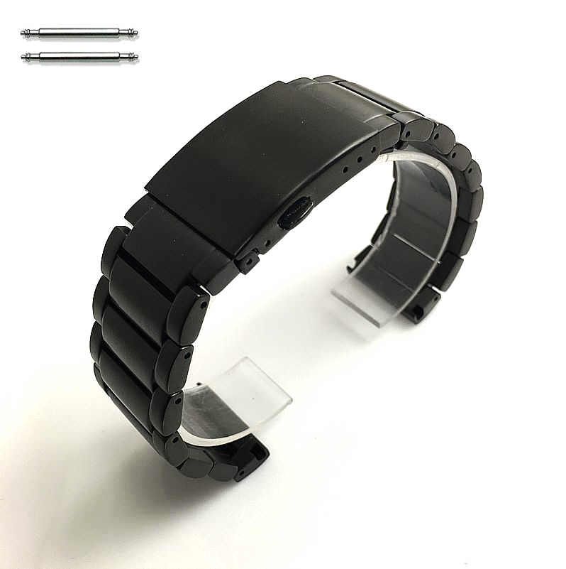 Armani Compatible Solid Steel Brushed Black Metal Replacement Watch Band #5112