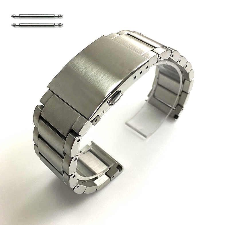 Armani Compatible Solid Steel Brushed Silver Metal Replacement Watch Band #5111
