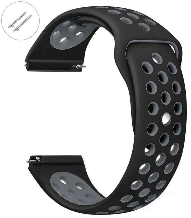 Armani Exchange Compatible Black & Gray Sport Silicone Replacement Watch Band Strap Quick Release Pins #4072