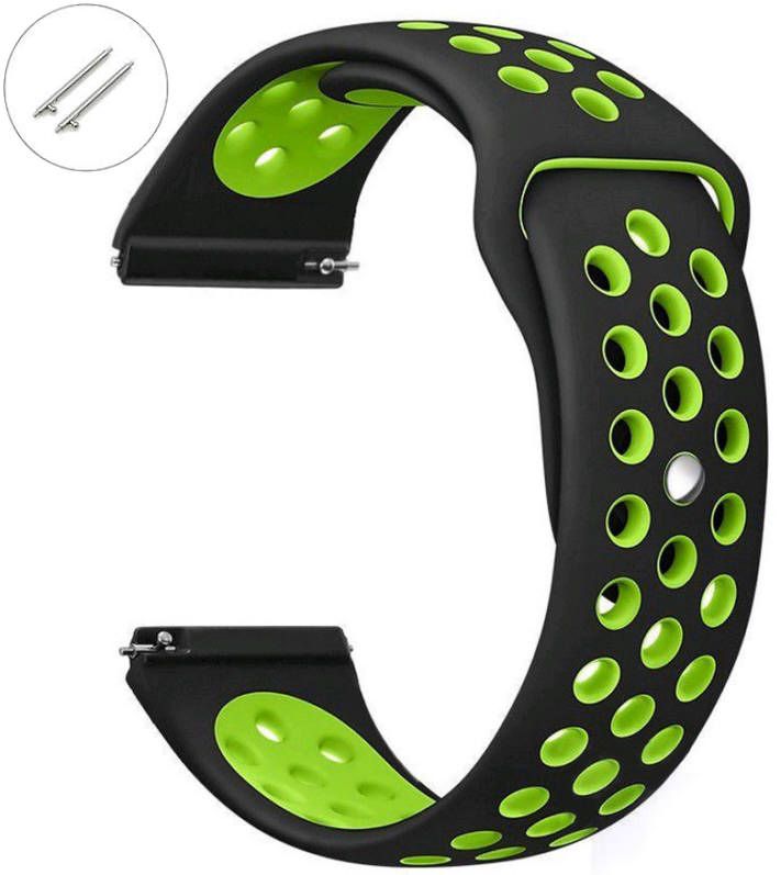 Armani Exchange Compatible Black & Green Sport Silicone Replacement Watch Band Strap Quick Release Pins #4073