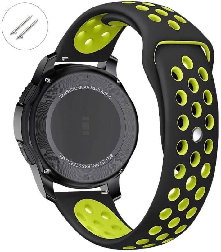 Armani Exchange Compatible Black & Green Sport Silicone Replacement Watch Band Strap Quick Release Pins #4074