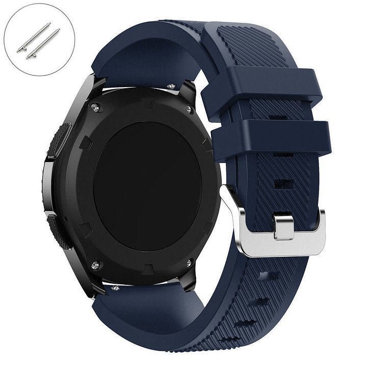 Armani Exchange Compatible Dark Blue Navy Rubber Silicone Watch Band Strap Quick Release Pins #4043