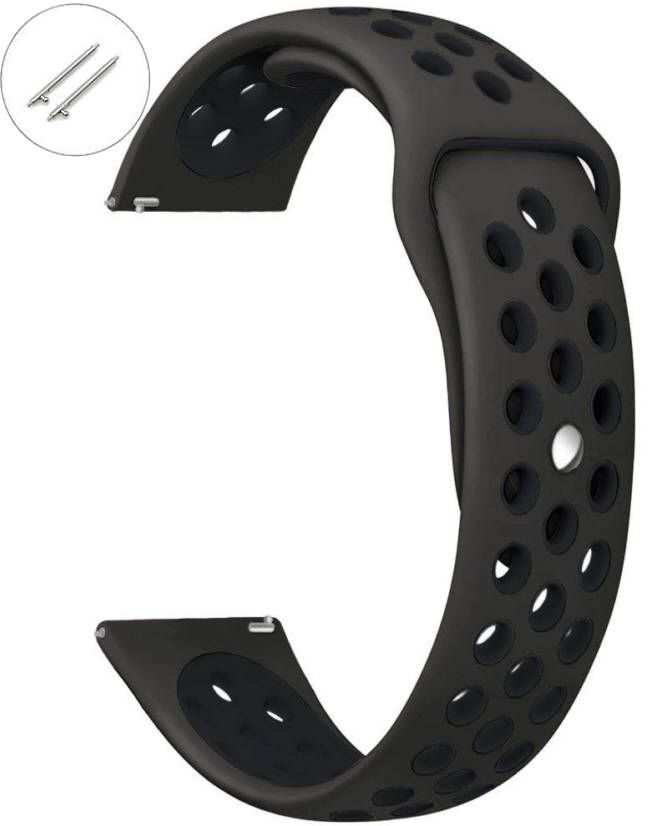 Armitron Compatible Black Sports Silicone Replacement Watch Band Strap Quick Release Pins #4071