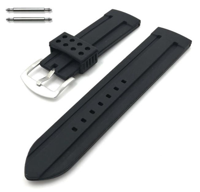 Armitron Compatible Black Sports Style Silicone Replacement Watch Band Strap #4421