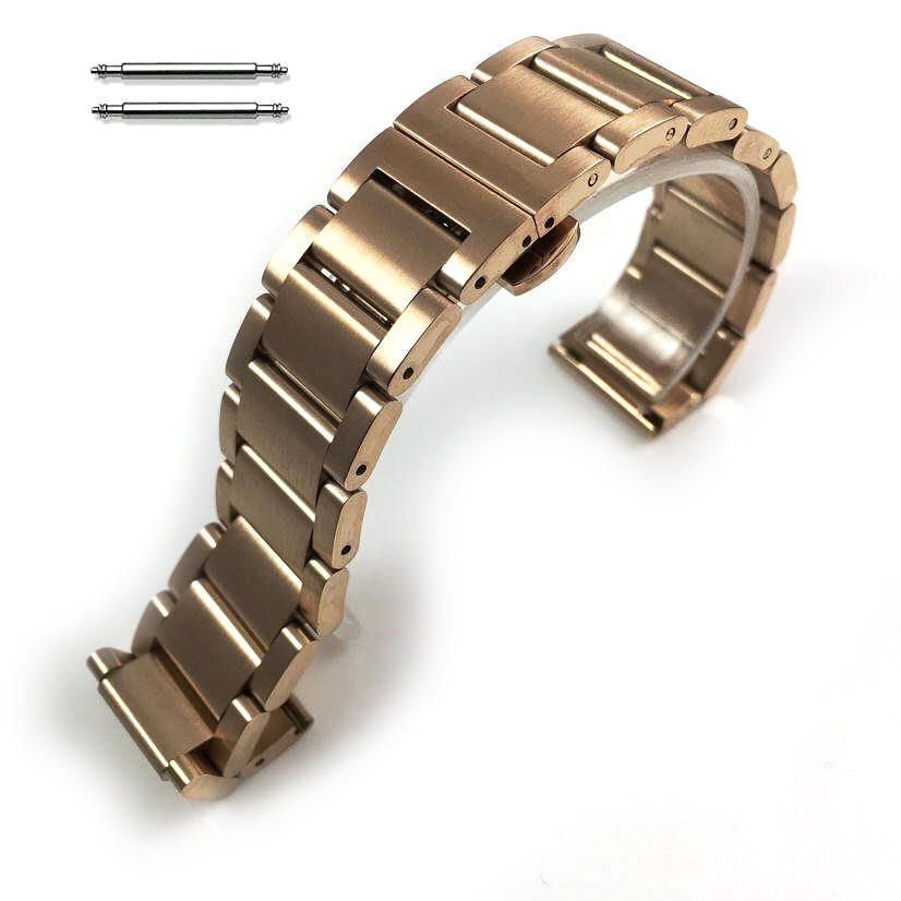 Armitron Compatible Rose Gold Brushed Steel Replacement Watch Band Push Butterfly Clasp #5094