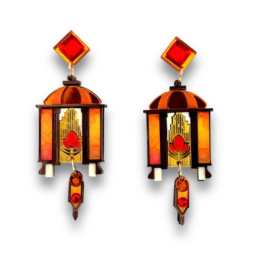 Autumn Art Deco Lantern Earrings By Wintersheart